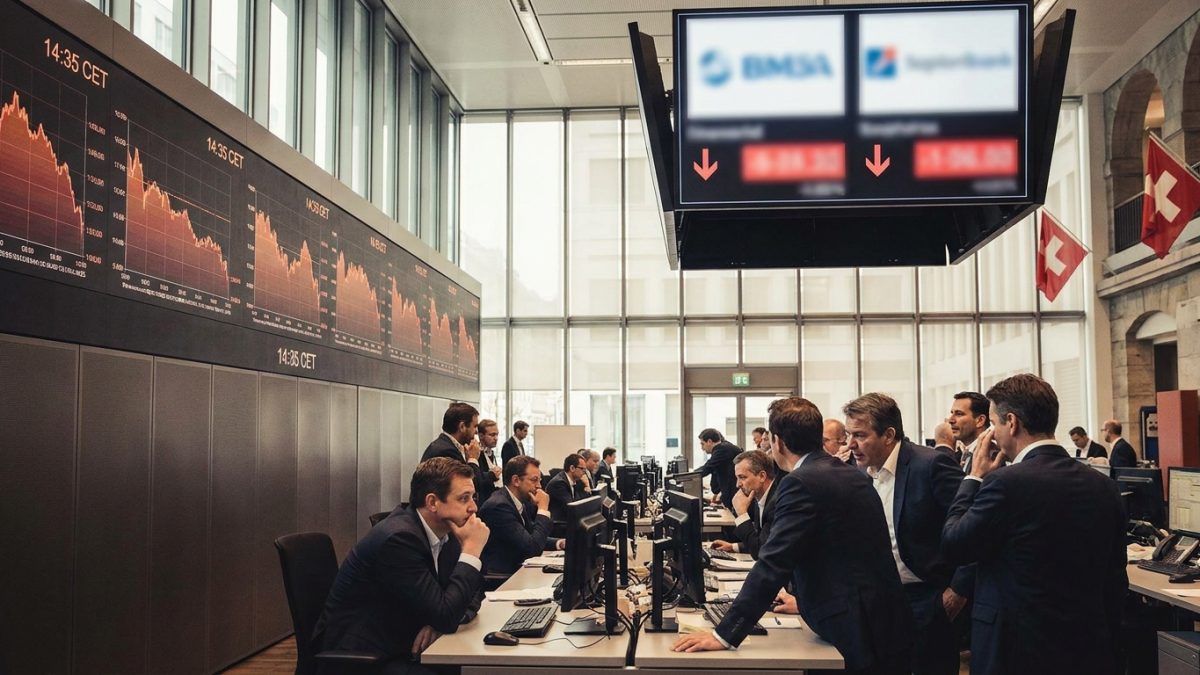 la bourse de zurich termine en baisse, impactée par les fortes pertes des géants pharmaceutiques novartis et roche, faisant chuter l'indice smi.