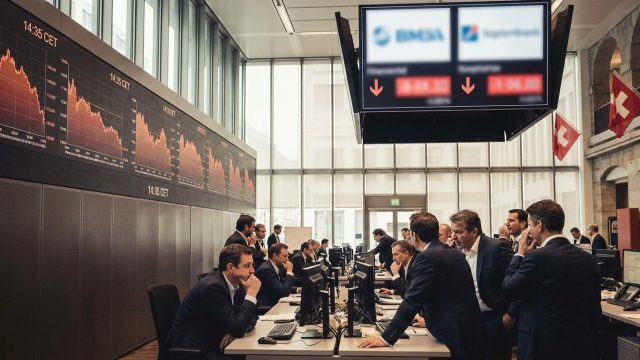 la bourse de zurich termine en baisse, impactée par les fortes pertes des géants pharmaceutiques novartis et roche, faisant chuter l'indice smi.