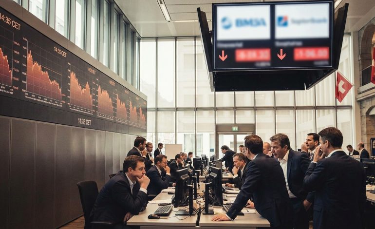 la bourse de zurich termine en baisse, impactée par les fortes pertes des géants pharmaceutiques novartis et roche, faisant chuter l'indice smi.