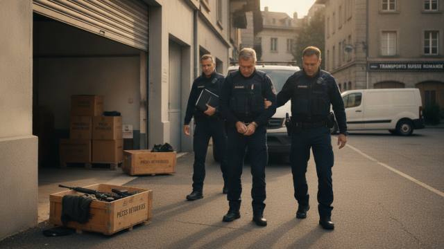 démantèlement d’un réseau de trafic d’armes entre le nord de la france et la suisse, impliquant un policier mis en cause dans l’enquête.
