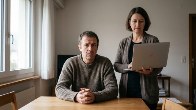 un homme essaie de faire travailler sa femme afin de diminuer le montant de sa pension alimentaire, soulevant des questions juridiques et éthiques.