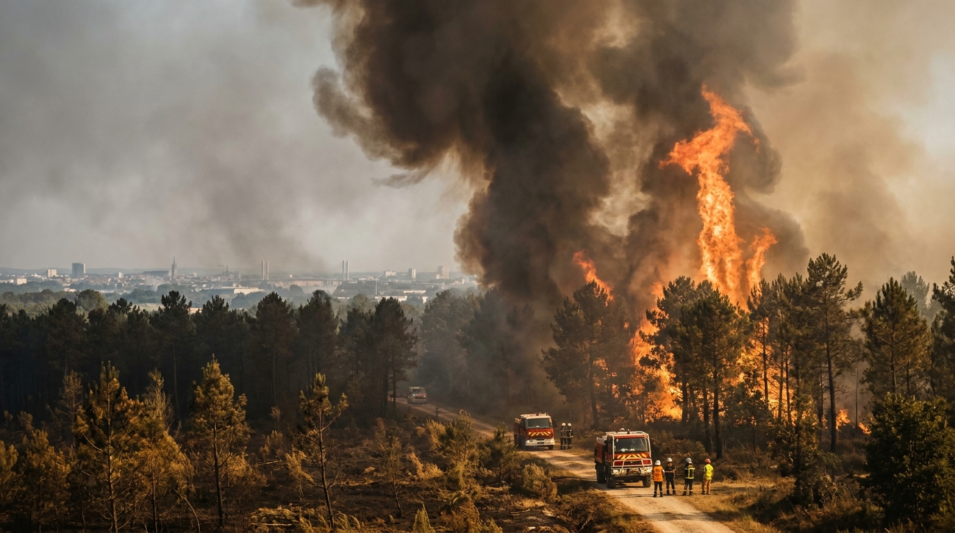 Incendie Géant en Gironde : Le Feu Avance et Se Trouve à Seulement 15 km de l&rsquo;Agglomération de Bordeaux