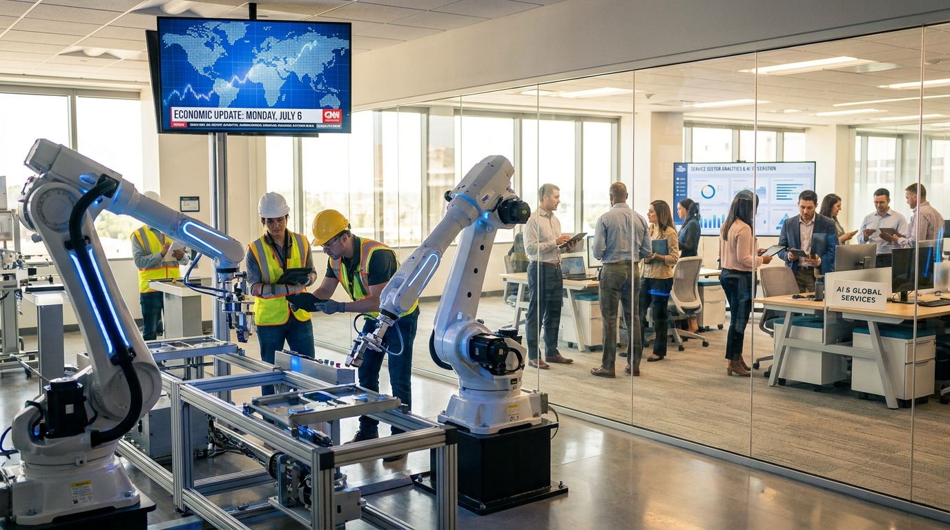 Industrie, services et intelligence artificielle : les temps forts économiques du lundi 6 juillet