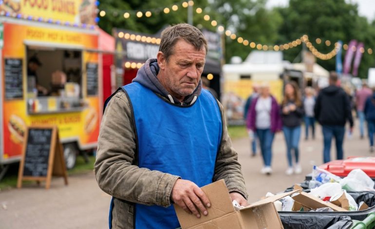 un chômeur utilise son engagement bénévole dans un festival pour dénoncer la perte de ses allocations, transformant son expérience en une lutte personnelle et sociale.