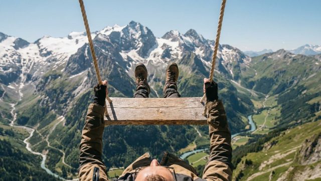 découvrez l'ultime sensation de liberté en survolant les alpes suisses sur une balançoire géante. vivez l'expérience unique d'un oiseau en plein ciel, entre montagnes majestueuses et paysages à couper le souffle.