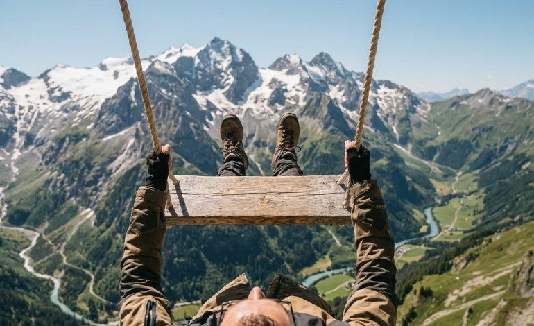 découvrez l'ultime sensation de liberté en survolant les alpes suisses sur une balançoire géante. vivez l'expérience unique d'un oiseau en plein ciel, entre montagnes majestueuses et paysages à couper le souffle.