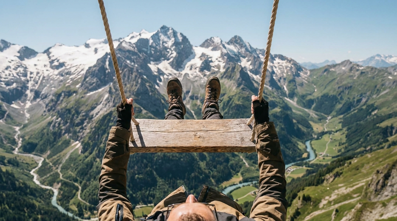 Volez au-dessus des Alpes suisses avec une balançoire géante: l&rsquo;expérience d&rsquo;un oiseau en plein ciel