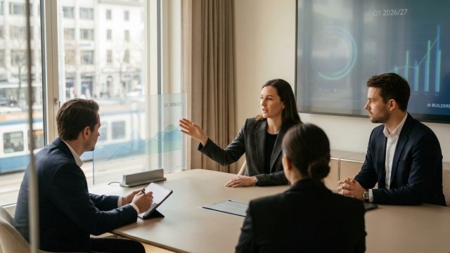 analyse du premier trimestre 2026/27 de wavestone avec un recul de 2%, réajustement des objectifs annuels et un zoom sur ai builders, leur initiative en intelligence artificielle.
