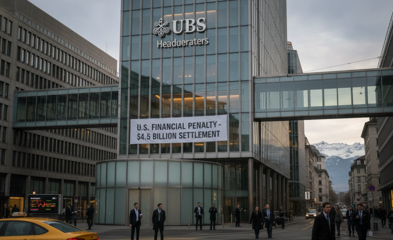 ubs condamnée à une amende record de 125 millions de dollars aux états-unis pour manquements réglementaires majeurs.