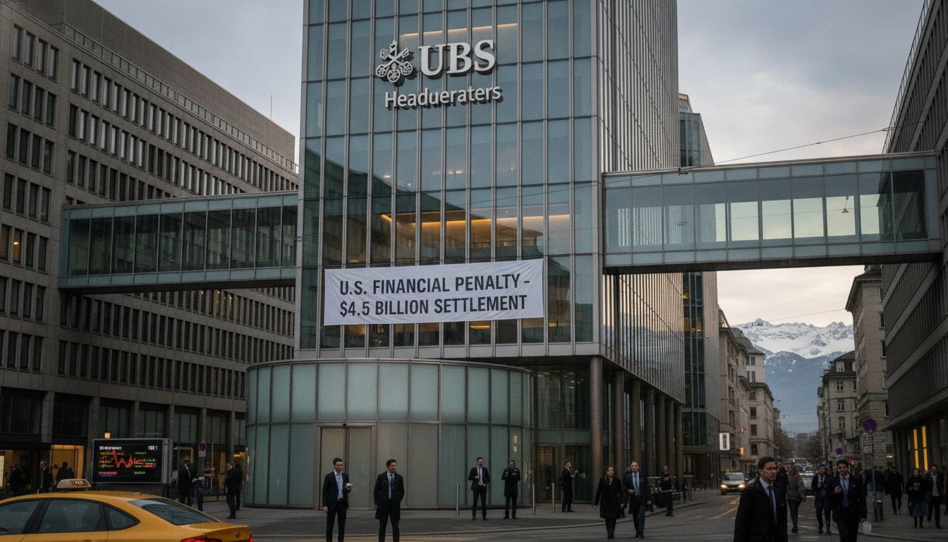 UBS frappée d&rsquo;une amende record de 125 millions de dollars aux États-Unis
