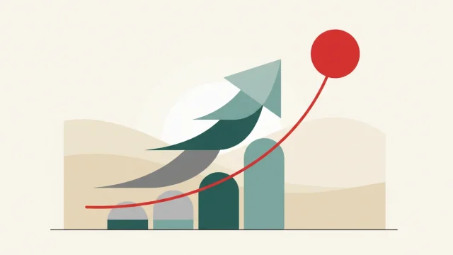 Graphique montrant l'évolution des rendements d'une caisse de pension avec courbe ascendante.