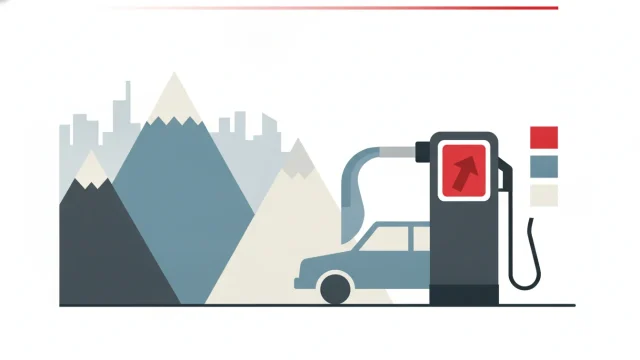 Affichage des prix du carburant à une station-service suisse, montrant le prix de l'essence et du diesel.