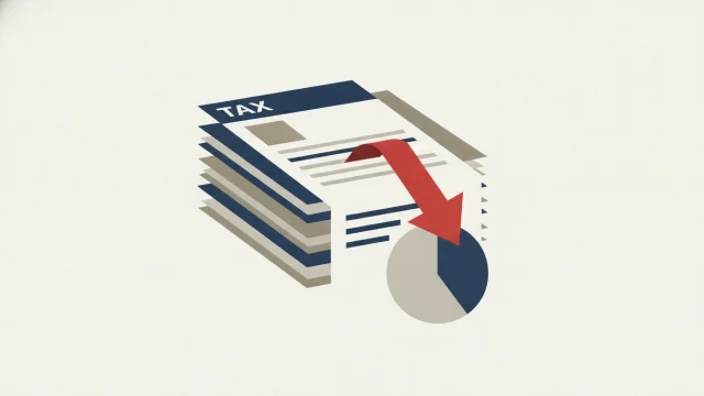 Formulaires d'impôts et documents fiscaux suisses représentant une baisse fiscale cantonale.