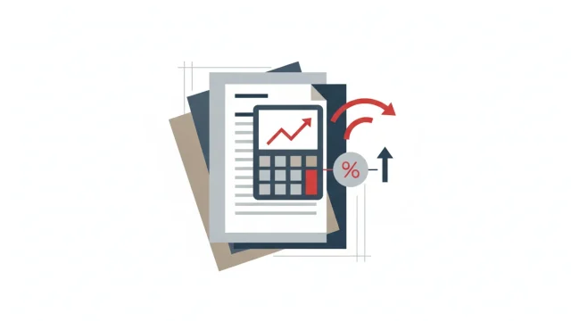 Documents hypothécaires avec calculatrice et taux d'intérêt affichés